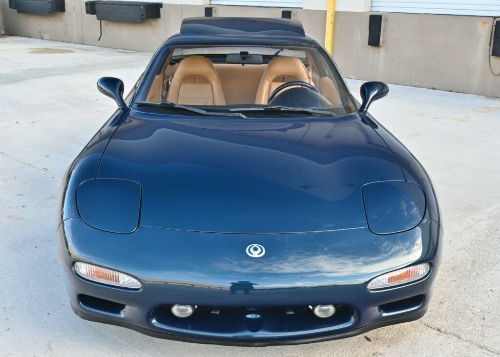 Front view of Montego Blue 1993 Mazda RX-7 Touring 